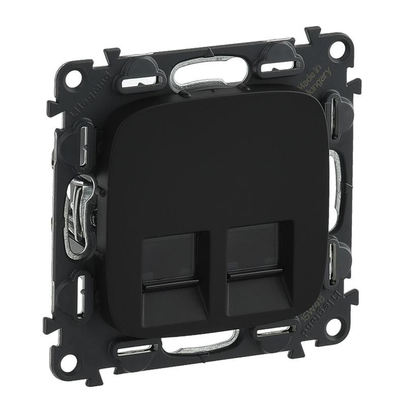 Розетка подвійна RJ45 кат. 6 UTP Legrand Valena LIFE, антрацит