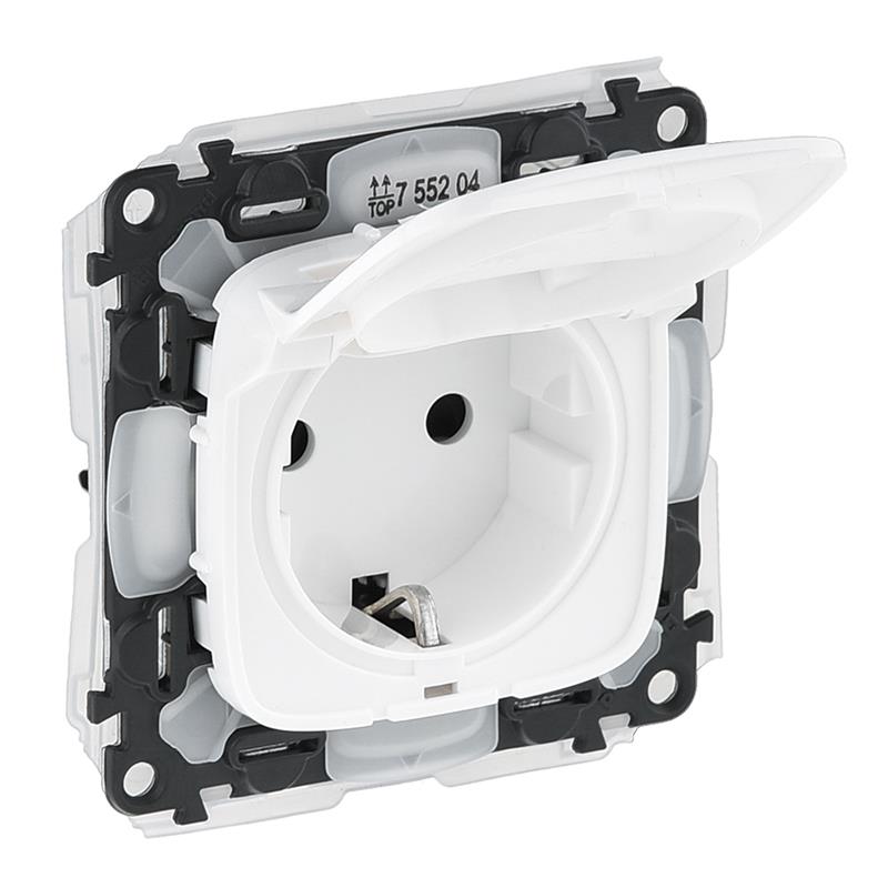Розетка 2К+З зі шторками Legrand Valena ALLURE, IP44, білий,
