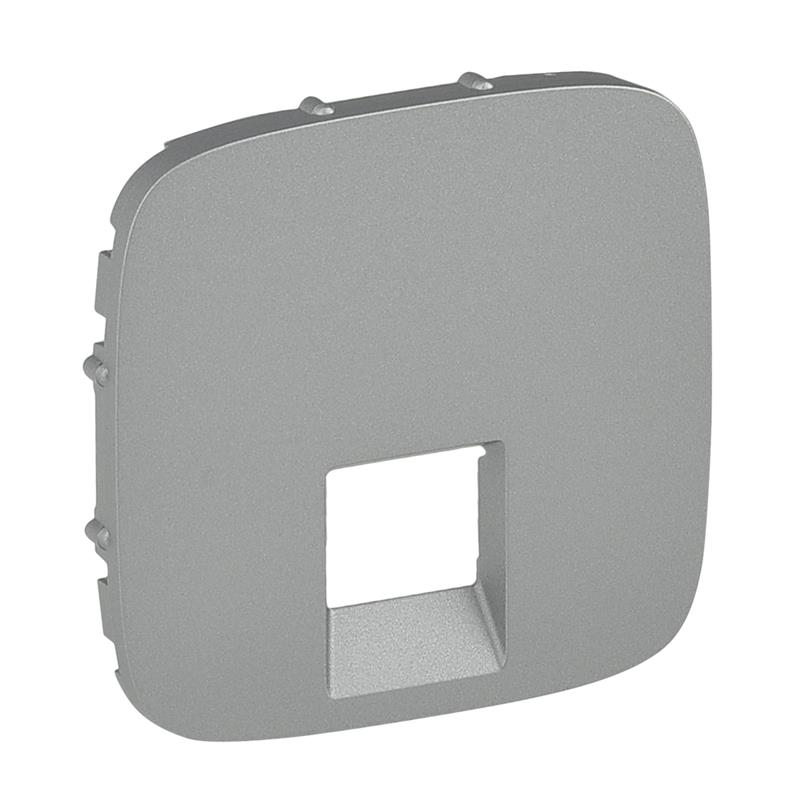 Лицьова панель розетки RJ11/RJ45 Legrand Valena ALLURE, IN*MATIC, алюміній