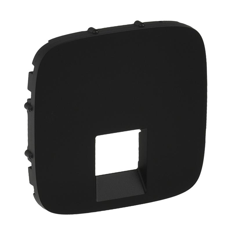 Лицьова панель подвійної розетки RJ11/RJ45 Legrand Valena ALLURE, IN*MATIC, антрацит