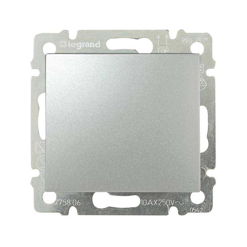 Вимикач Legrand Valena Classic, 10AX, 250V, автоматичні клеми, алюміній