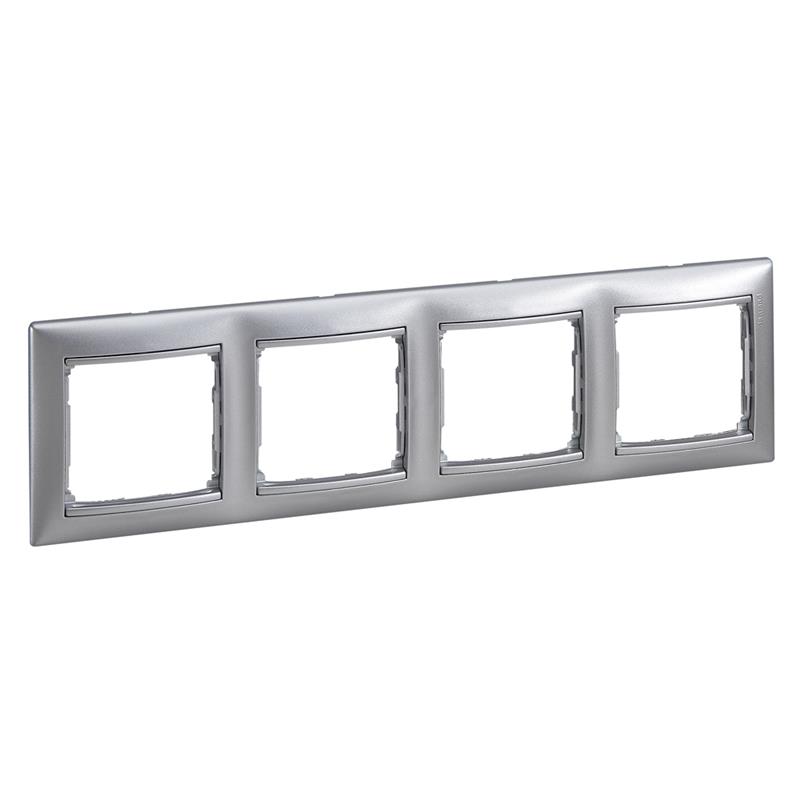 Рамка 4 пости Legrand Valena Classic, алюміній