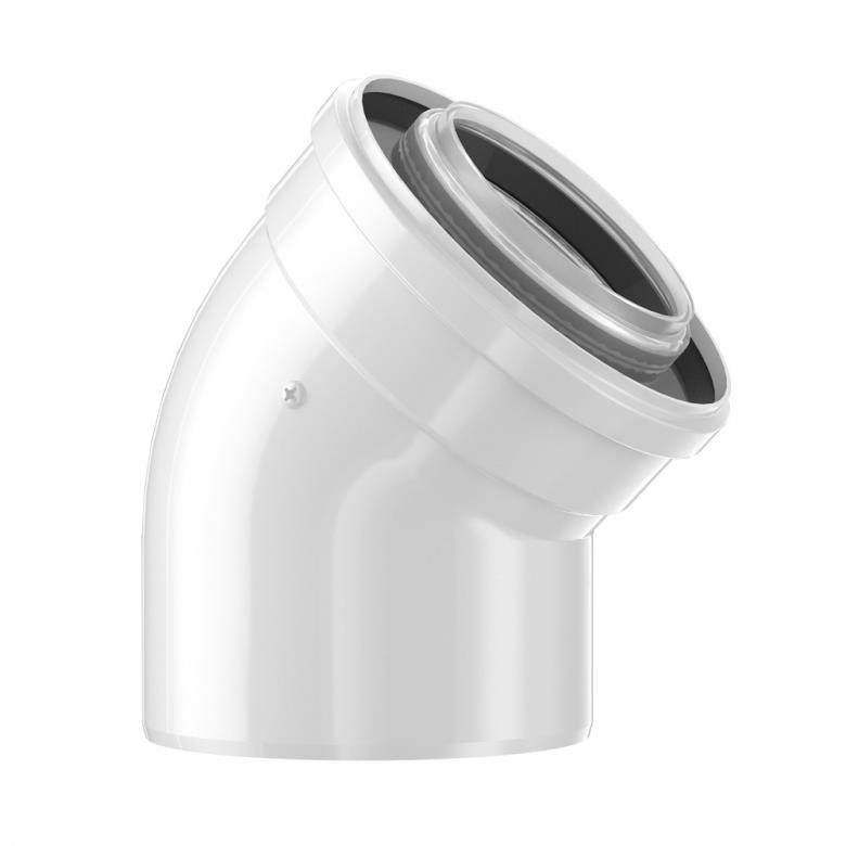 Відведення коаксіальне Bosch AZB 608/1 на 45° для конденсаційних котлів, діаметр 80/125 мм (2 шт.)