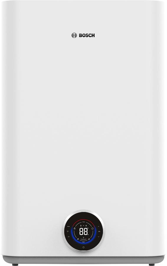 Водонагрівач електр. BOSCH плаский слім Tronic 5500iT, 100л, 1.5кВт, ун. монтаж, електр. кер-ння, Wi-Fi, B, білий