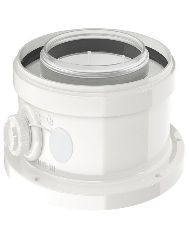 Адаптер коаксіальний Bosch FC-CA80 для підключення до конденсаційних котлів димоходів діаметром 80/125 мм.