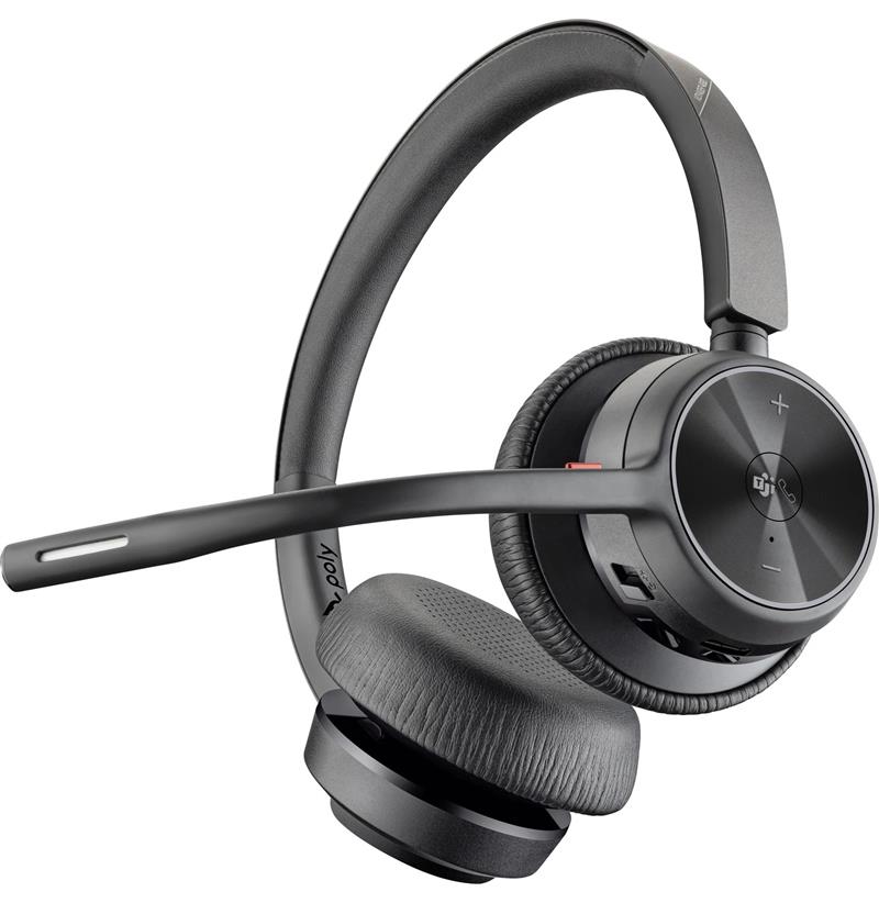 Гарнітура комп'ютерна стерео On-ear Poly Voyager 4320-M з адаптером BT700, USB-A, Bluetooth, всеспрямований, Acoustic fence, сертифікат Microsoft Teams, чорний