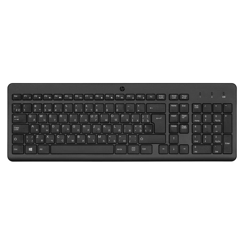 Клавіатура мембранна HP 220, 104key, WL, EN/UK, чорний