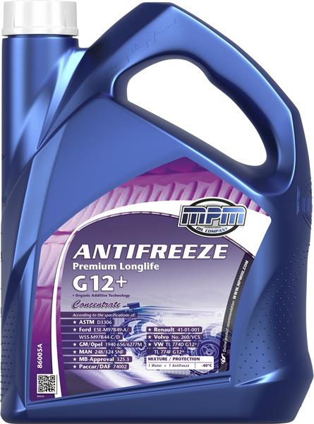 Антифриз MPM Premium Longlife G-12+ концентрат червоний -80°C 5л (86005A)
