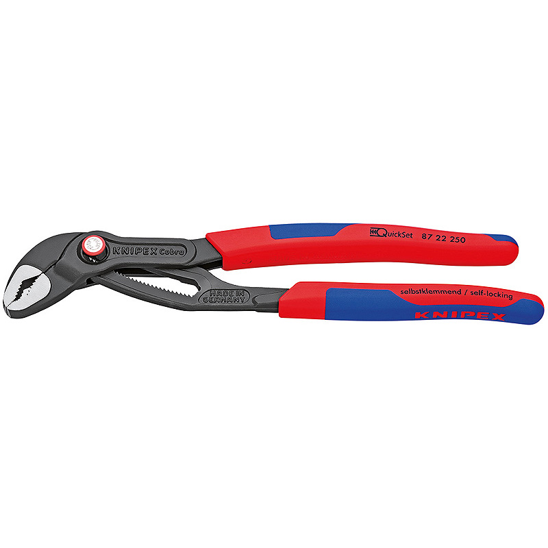 Кліщі сантехнічні KNIPEX Cobra QuickSet, 0-50мм, 250мм, фосфатовані 0.366кг