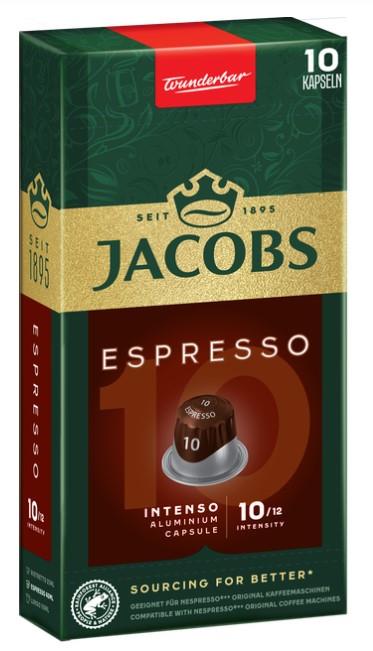 Кава Jacobs капсули, Espresso Intenso, купаж арабіка/робуста, 10шт, Nespresso
