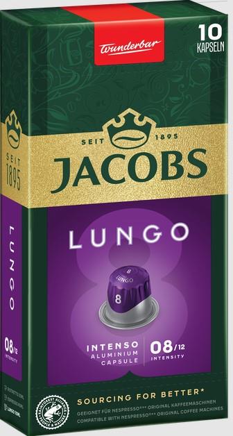 Кава Jacobs капсули, Lungo Intenso, купаж арабіка/робуста, 10шт, Nespresso