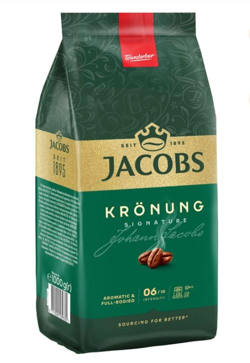 Кава Jacobs зерна, 1000г, Kronung , купаж арабіка/робуста