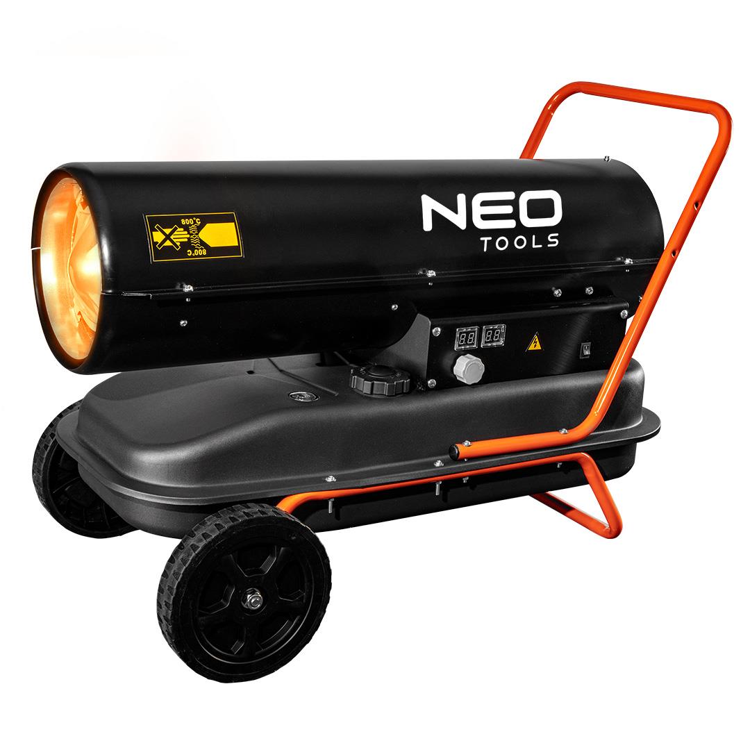 Теплова гармата дизель/гас Neo Tools, прямого нагріву, 30кВт, 420м2, 750м3/год, колеса, IPX4, чорний, 19.50кг
