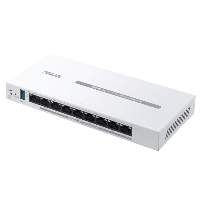 Маршрутизатор ASUS ExpertWiFi EBG19P 8xGE LAN (8xPoE), 1xGE WAN, 1xUSB 3.2, 123W, BT