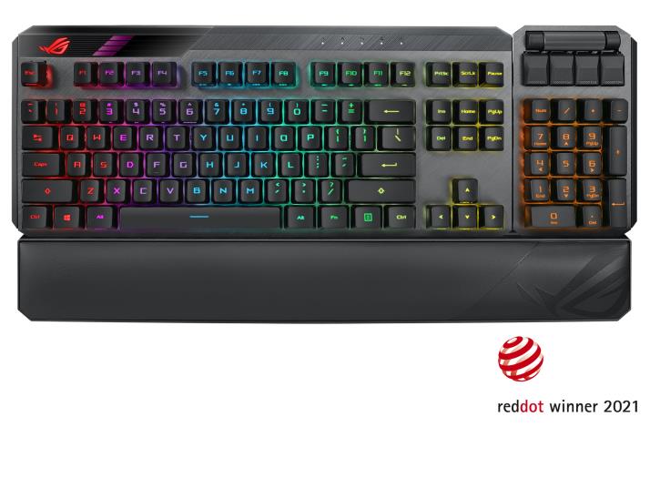 Клавиатура игровая Asus ROG CLAYMORE II Red Switch WL/BT/USB RU RGB, Black