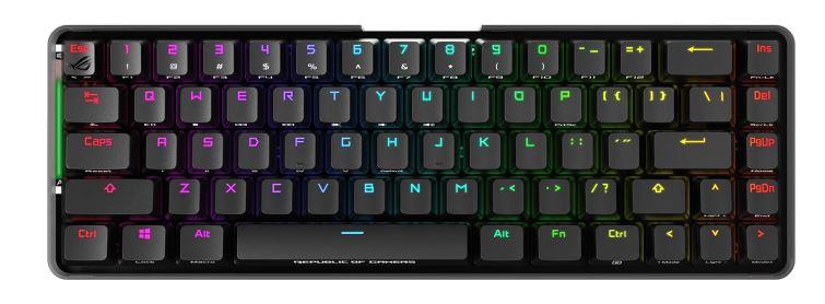 Клавиатура  игровая ASUS ROG Falchion PBT Cherry Red WL US RGB, Black