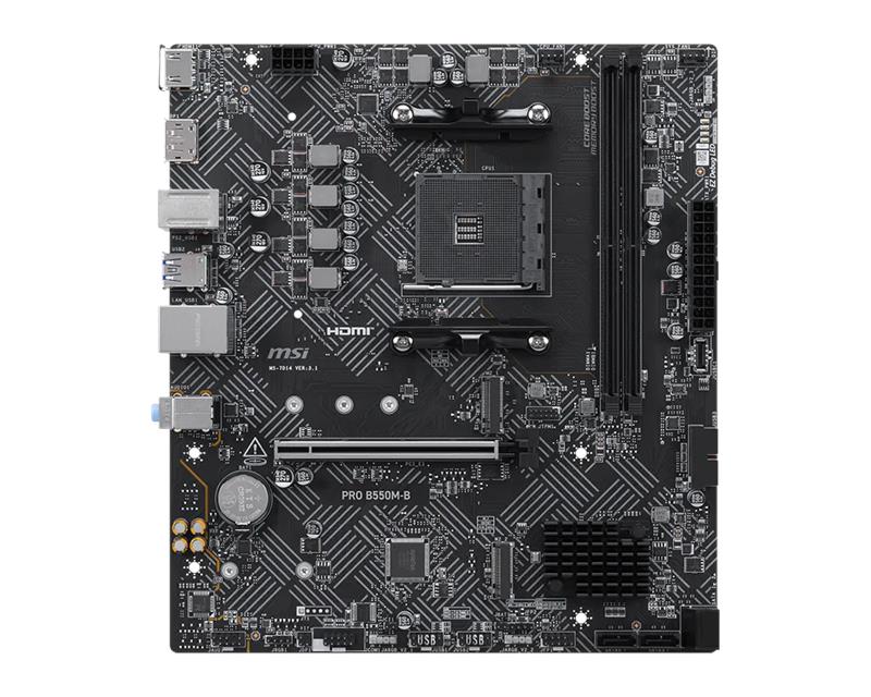 Материнcька плата MSI PRO B550M-B sAM4 B550 2xDDR4 HDMI DP mATX