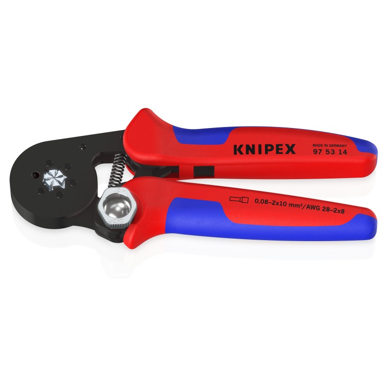 Кліщі обтискні KNIPEX, для обтиску наконечників гільз 0.08-16мм2, 180мм, 0.445кг