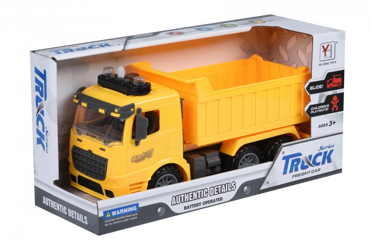 Машинка инерционная Same Toy Truck Самосвал желтый со светом и звуком 98-611AUt-1