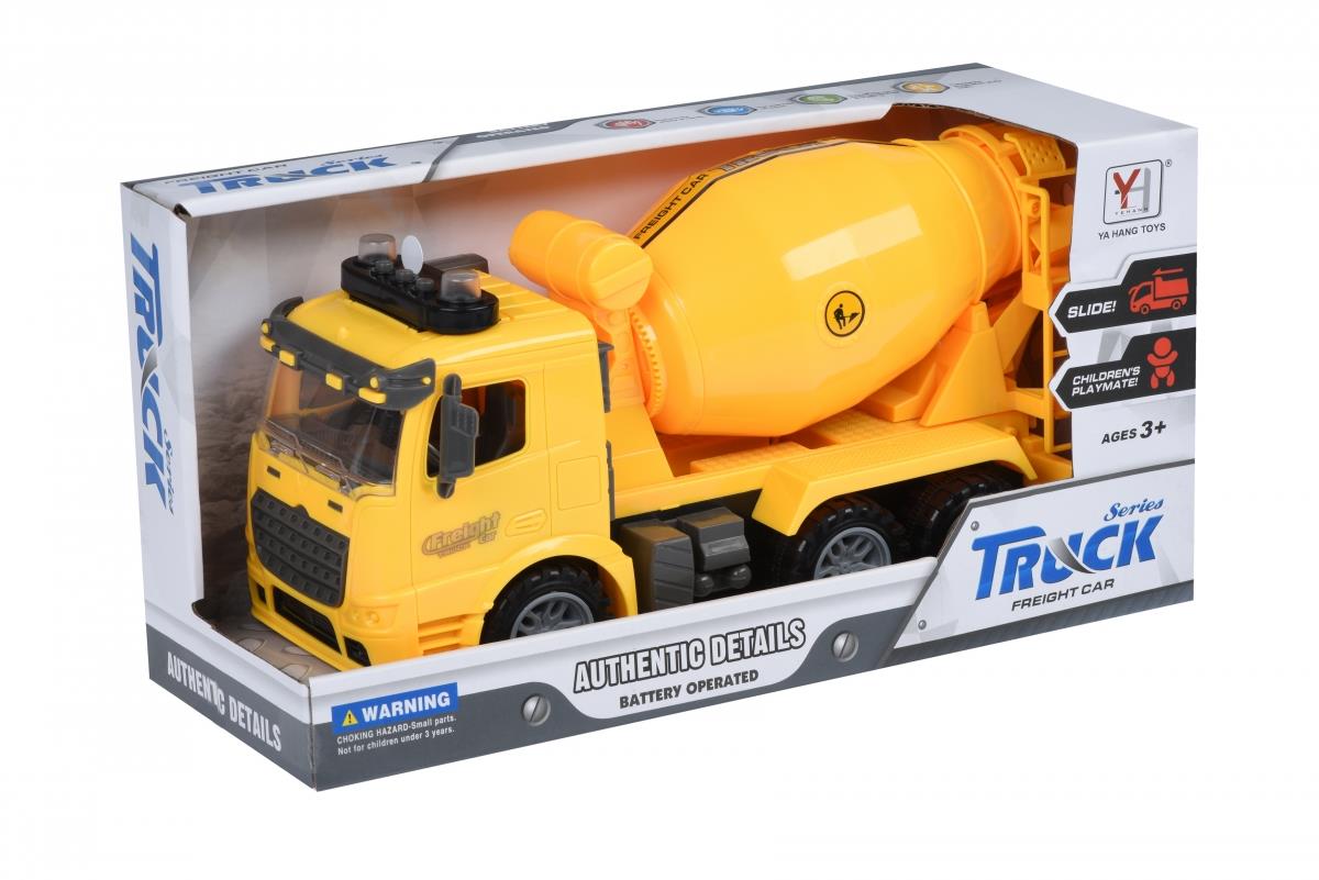 Машинка инерционная Same Toy Truck Бетономешалка желтая со светом и звуком 98-612AUt-2