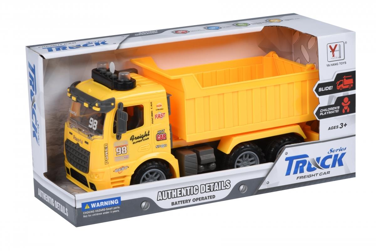 Машинка инерционная Same Toy Truck Самосвал желтый со светом и звуком 98-614AUt-1