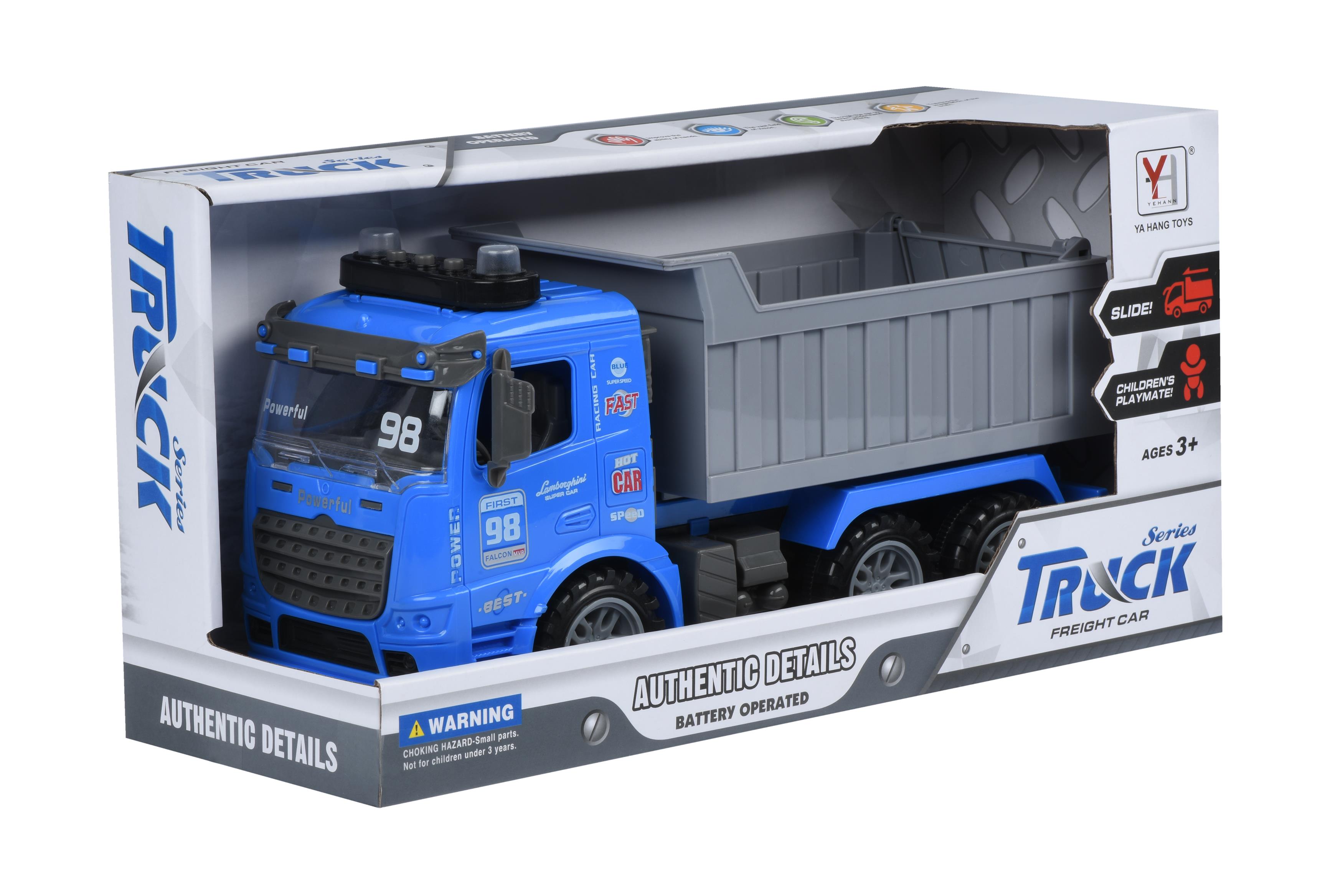 Машинка инерционная Same Toy Truck Самосвал синий со светом и звуком 98-614AUt-2