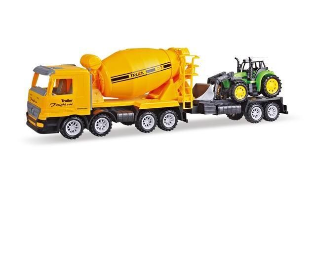 Машинка инерционная Same Toy Truck Бетономешалка Желтая с бульдозером 98-88Ut-2