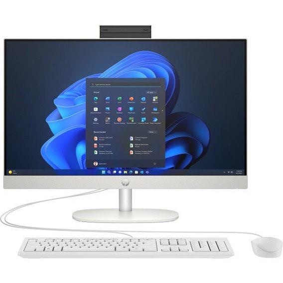 Комп'ютер персональний моноблок HP 240-G10 23.8" FHD IPS AG, Intel i5-1334U, 16GB, F512GB, UMA, WiFi, кл+м, 3р, DOS, білий