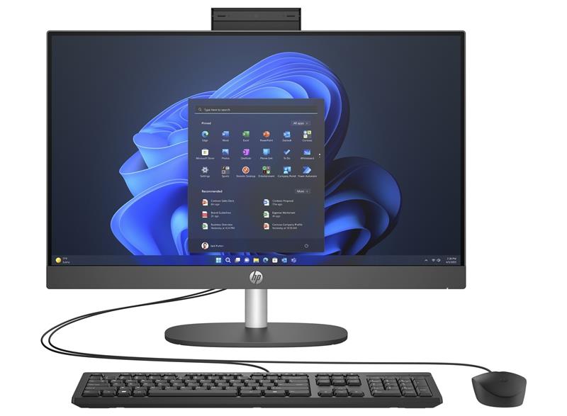 Комп'ютер персональний моноблок HP 240-G10 23.8" FHD IPS AG, Intel i3-N300, 8GB, F512GB, UMA, WiFi, кл+м, 3р, Win11P, чорний
