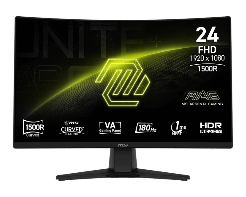 Монітор MSI 23.6" MAG 242C HDMI, DP, Audio, IPS, 180Hz, 1ms, sRGB 115%, CURVED, FreeSync