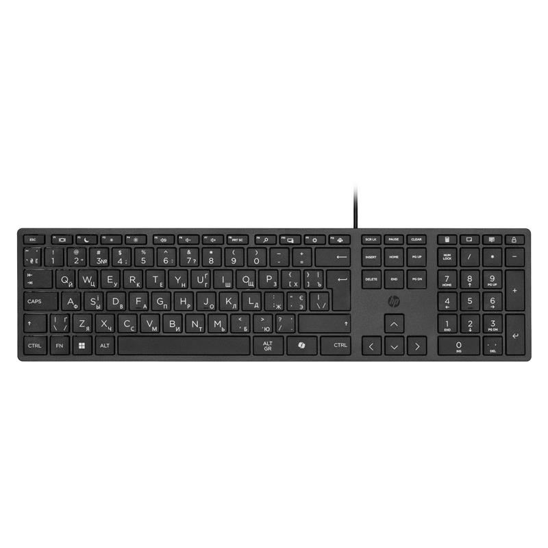 Клавіатура мембранна HP 320K, 109key, USB-A, EN/UK, чорний