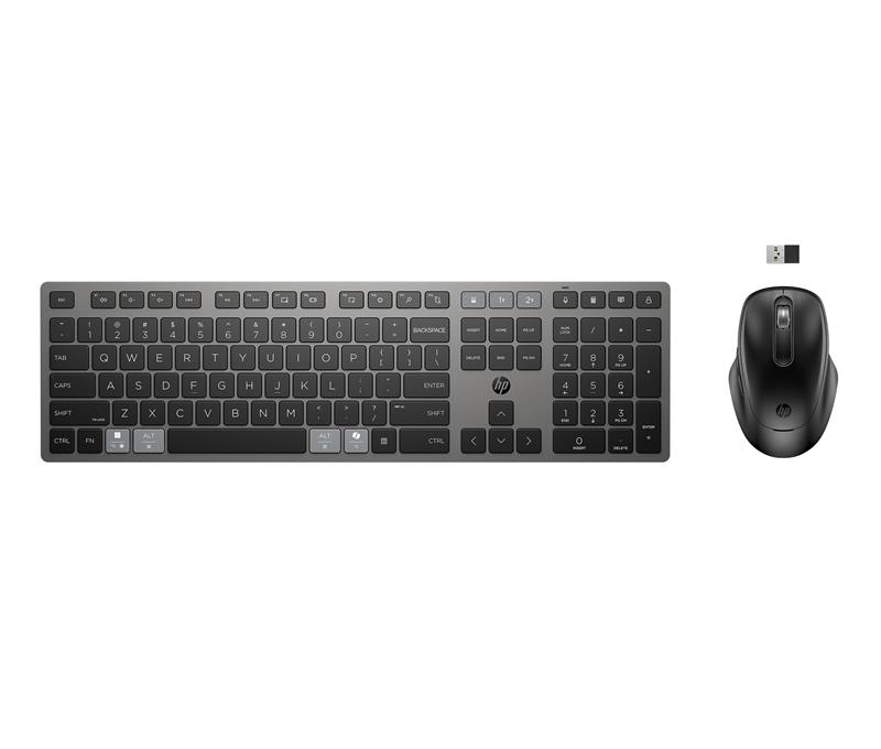 Комплект клавіатура та миша HP 720 Multi-Device Rechargeable, BT, EN/UK, чорний