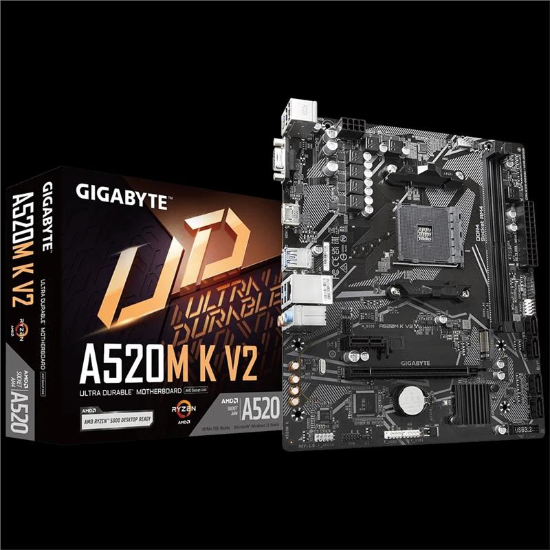 Материнська плата GIGABYTE A520M K V2 sAM4 A520 2xDDR4 M.2 HDMI mATX
