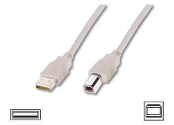 Кабель DIGITUS USB-A > USB-B синхронізації, 3м, бежевий