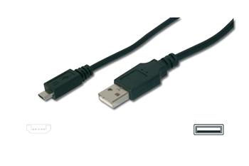 Кабель DIGITUS USB 2.0 (AM/micro B) 1.8м, чорний