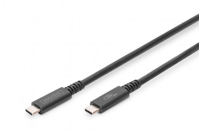 Кабель DIGITUS USB-C > USB-C заряджання/синхронізації, Type-C, 1м, чорний