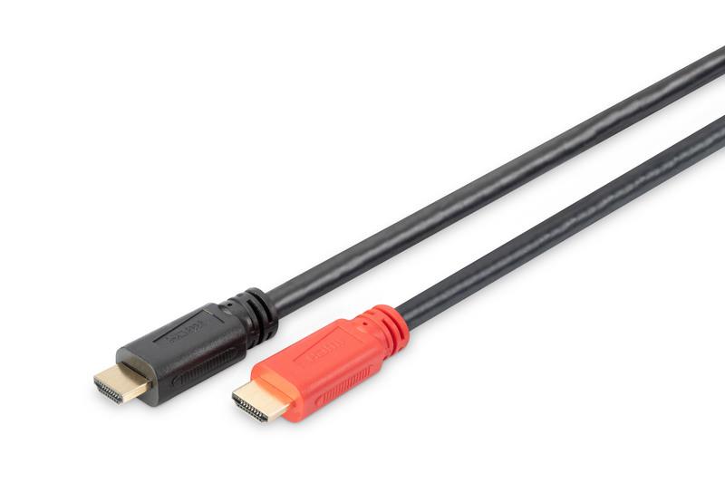 Кабель DIGITUS HDMI Full HD, w/Amplifier, type A M/M, 20м, чорний