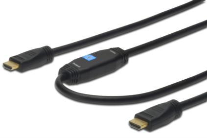 Кабель DIGITUS HDMI (M/M), High speed, активний, 30м, чорний