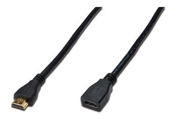 Кабель DIGITUS HDMI (M/F), High speed/Ethernet, 3м, чорний