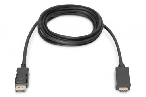 Кабель DIGITUS DisplayPort > HDMI (M/M), 2м, чорний