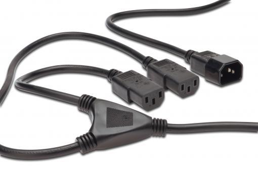 Кабель живлення DIGITUS C14 > 2xC13, 1.7м, чорний
