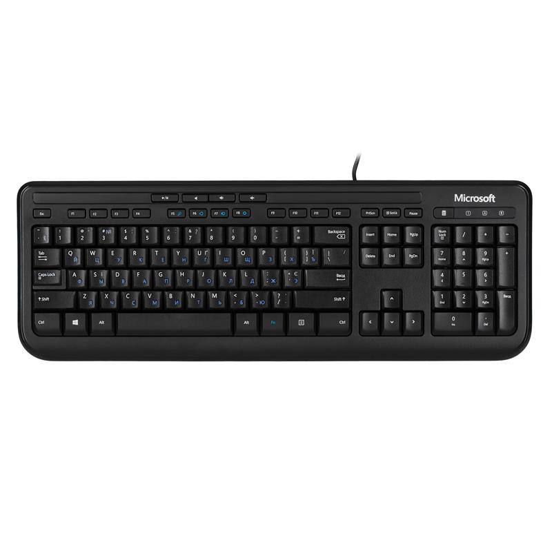 Клавиатура Microsoft Wired Keyboard 600 USB Black Ru