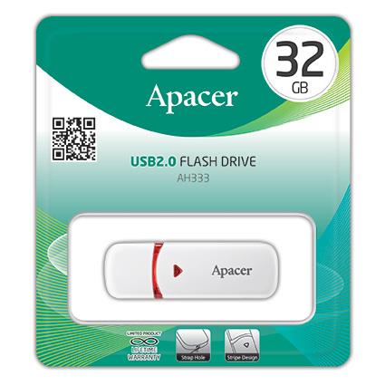 Накопичувач Apacer 32GB USB 2.0 Type-A AH333 Білий