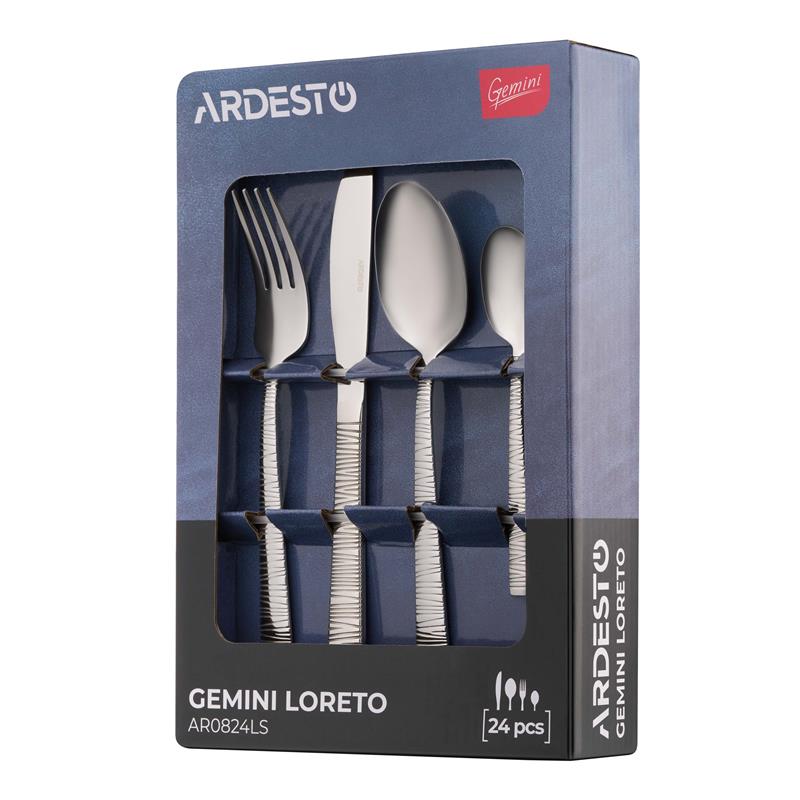 Набір столових приборів ARDESTO Gemini Loreto, 24 прибори, нержавіюча сталь