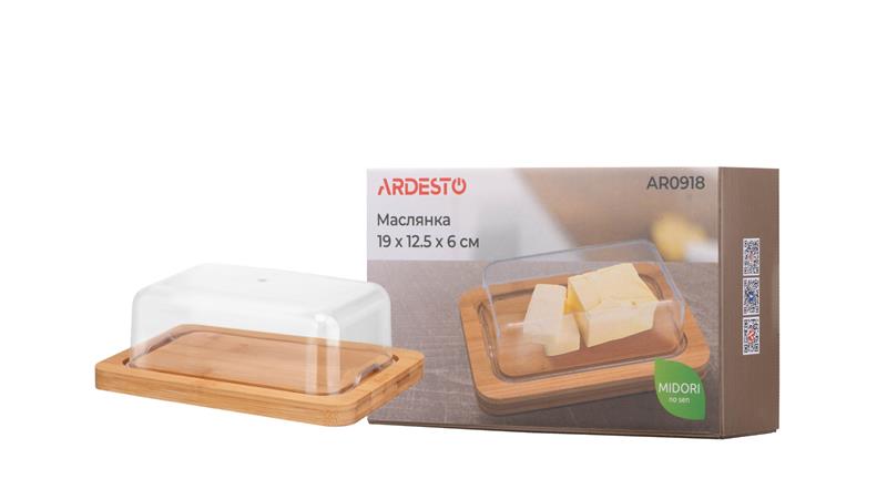 Маслянка ARDESTO Midori, 19х12.5х6см, бамбук, пластик