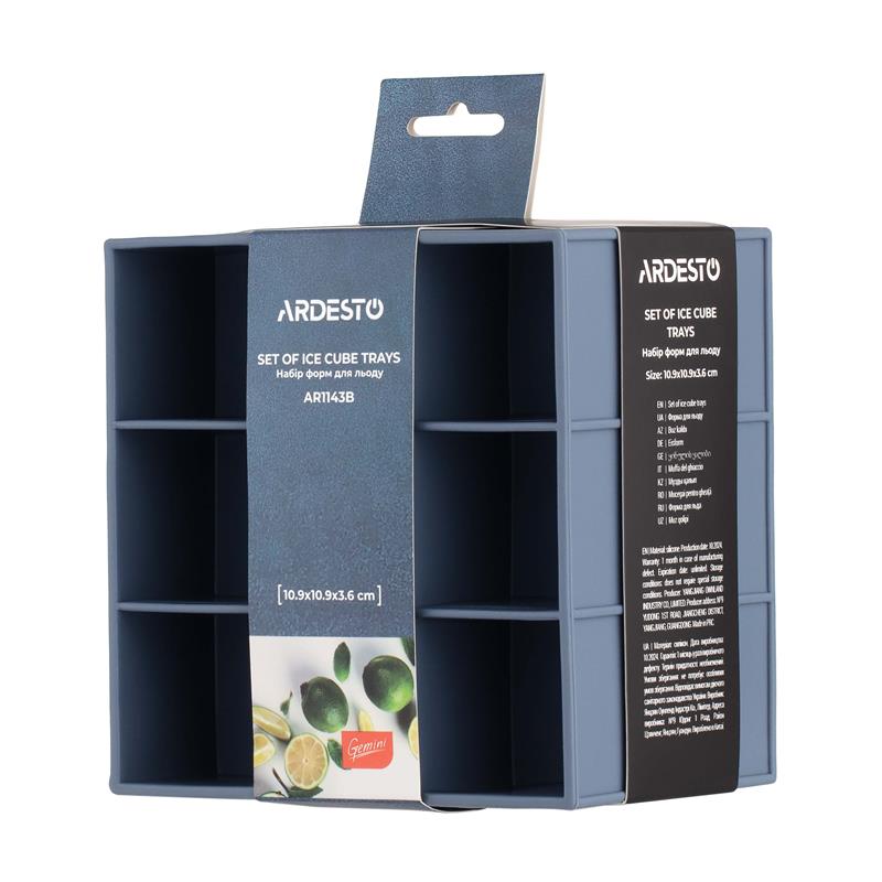 Набір форм для льоду ARDESTO Gemini, 2шт, 10.9х10.9х3.6см, силікон, синій