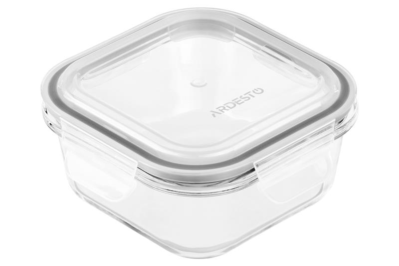 Контейнер для зберігання харчових продуктів ARDESTO Gemini 0.5л, боросилікатне скло, пластик, квадратний, прозорий