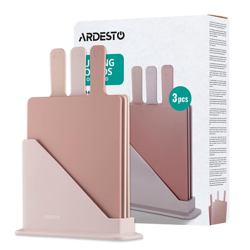Набір дошок кухонних на підставці ARDESTO Fresh, 3шт, 24.1х33х7.9см, пластик