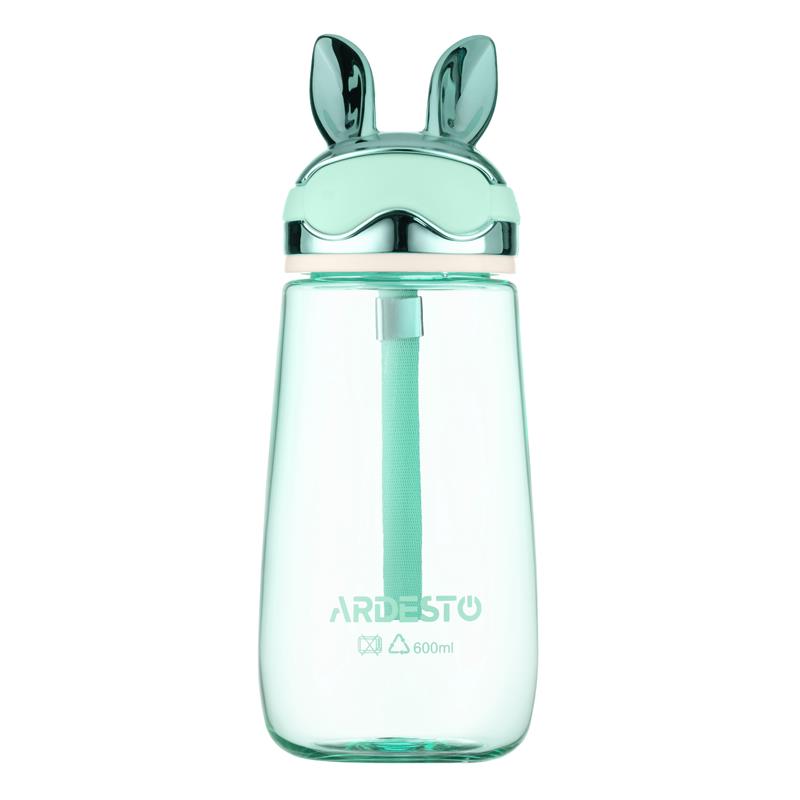 Пляшка для води ARDESTO Bunny 600мл, пластик, зелений