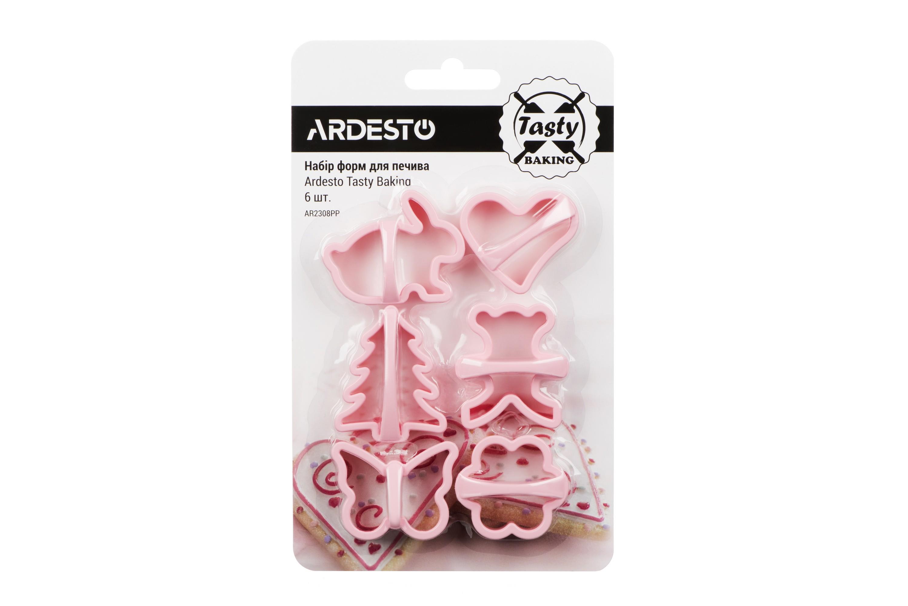 Набор форм для печенья Ardesto Tasty baking, 6 шт,  розовый, пластик